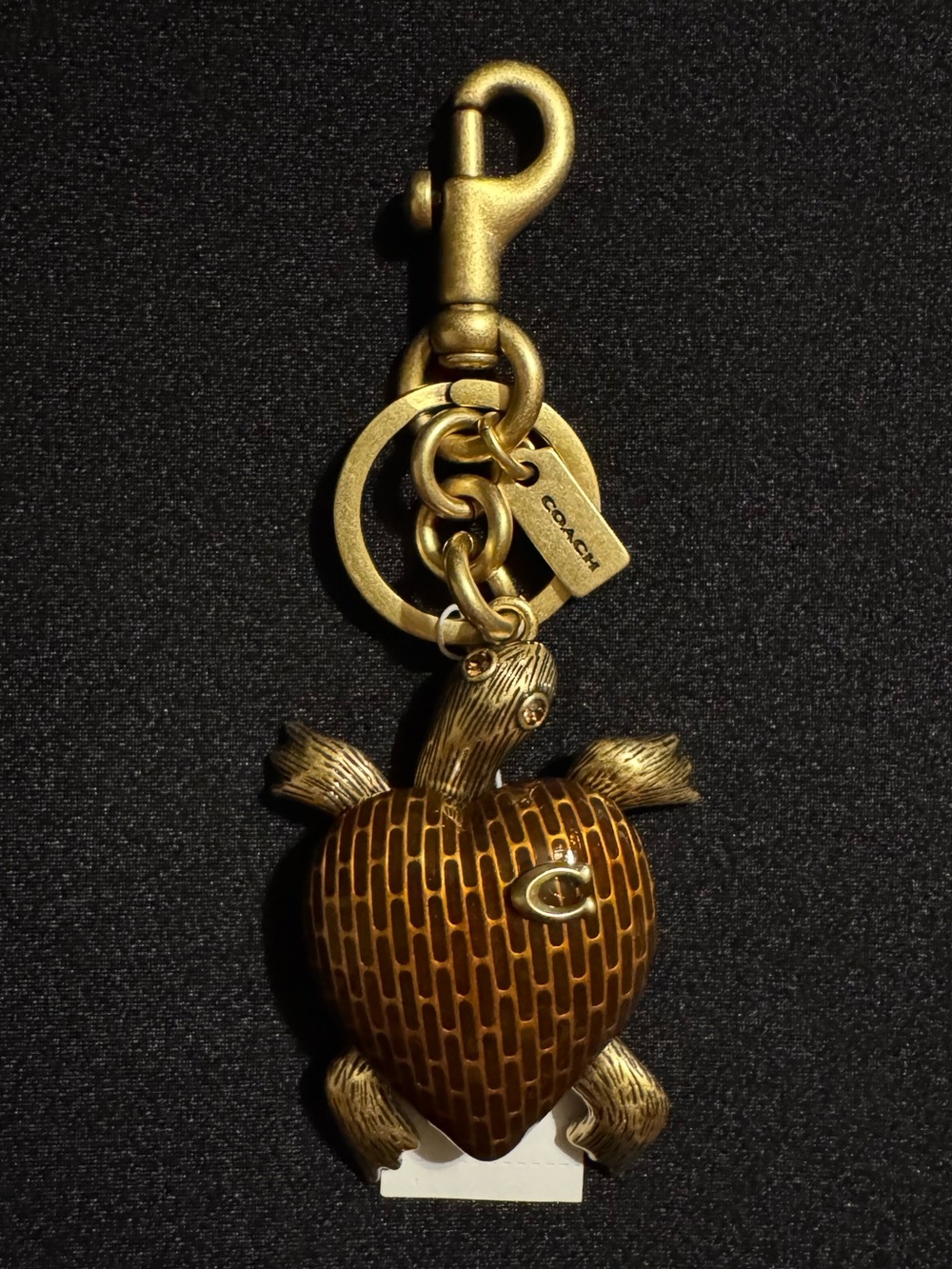 Coach NWT Turtle Bag Charm in black Coach Gift box